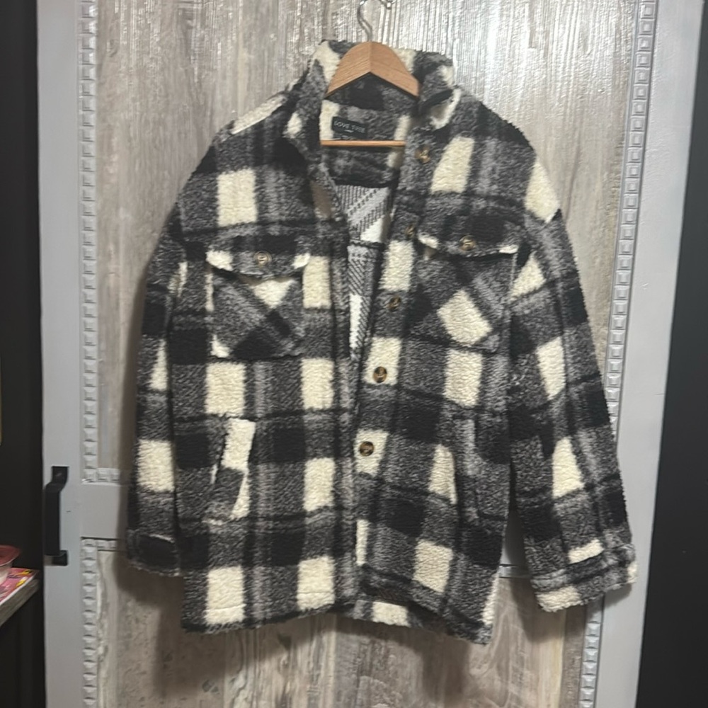Oversized Sherpa button up sweater